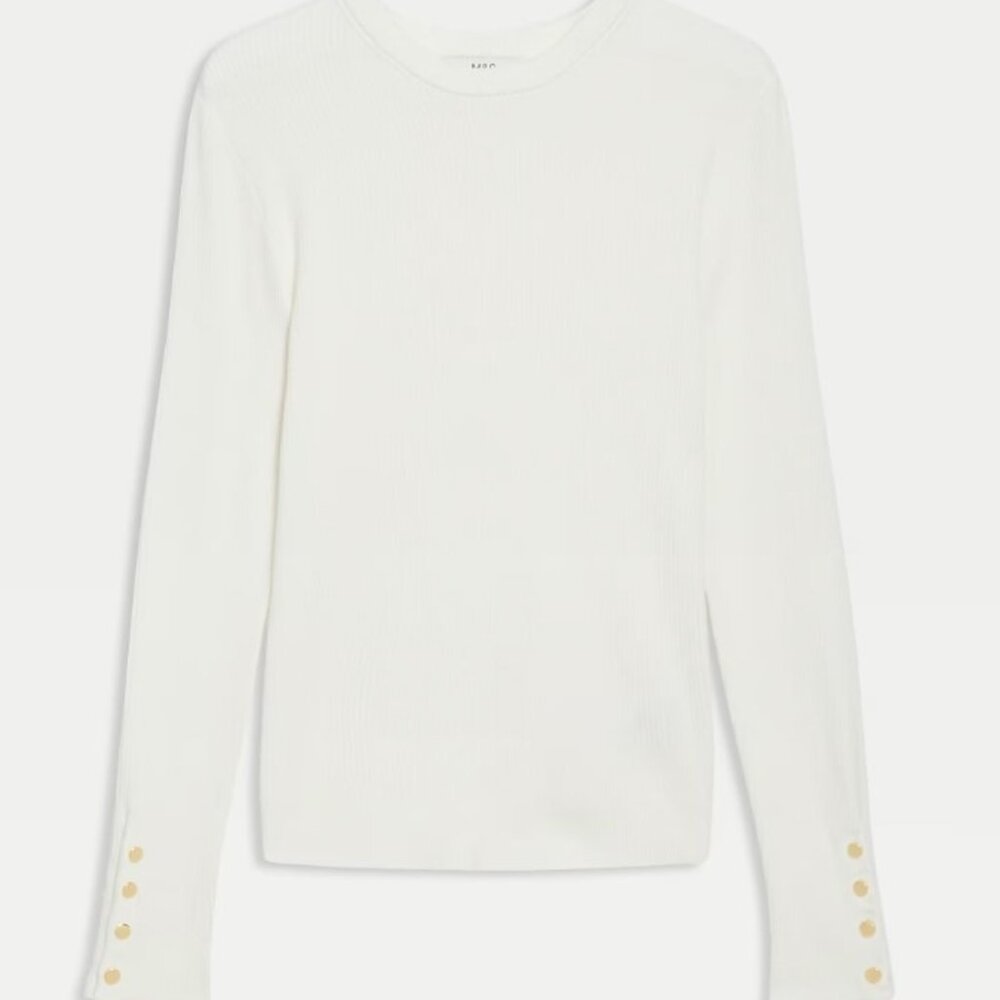 Ribbed Crew Neck Button Detail Jumper Size UK18
